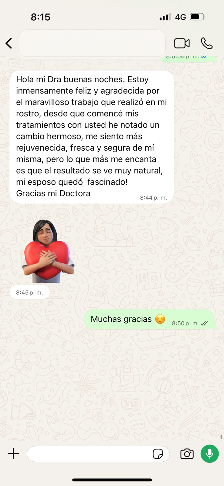Testimonio de paciente sobre resultados naturales en Vida Bella